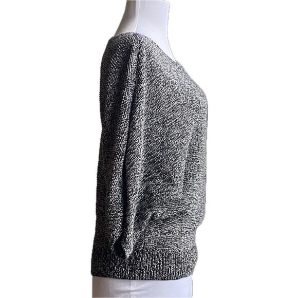 CHAUS Scoop Neck Dolman 3/4 Bat Wing Sleeve Marled Knit Sweater‎ Oversized SZ S - Picture 2 of 6